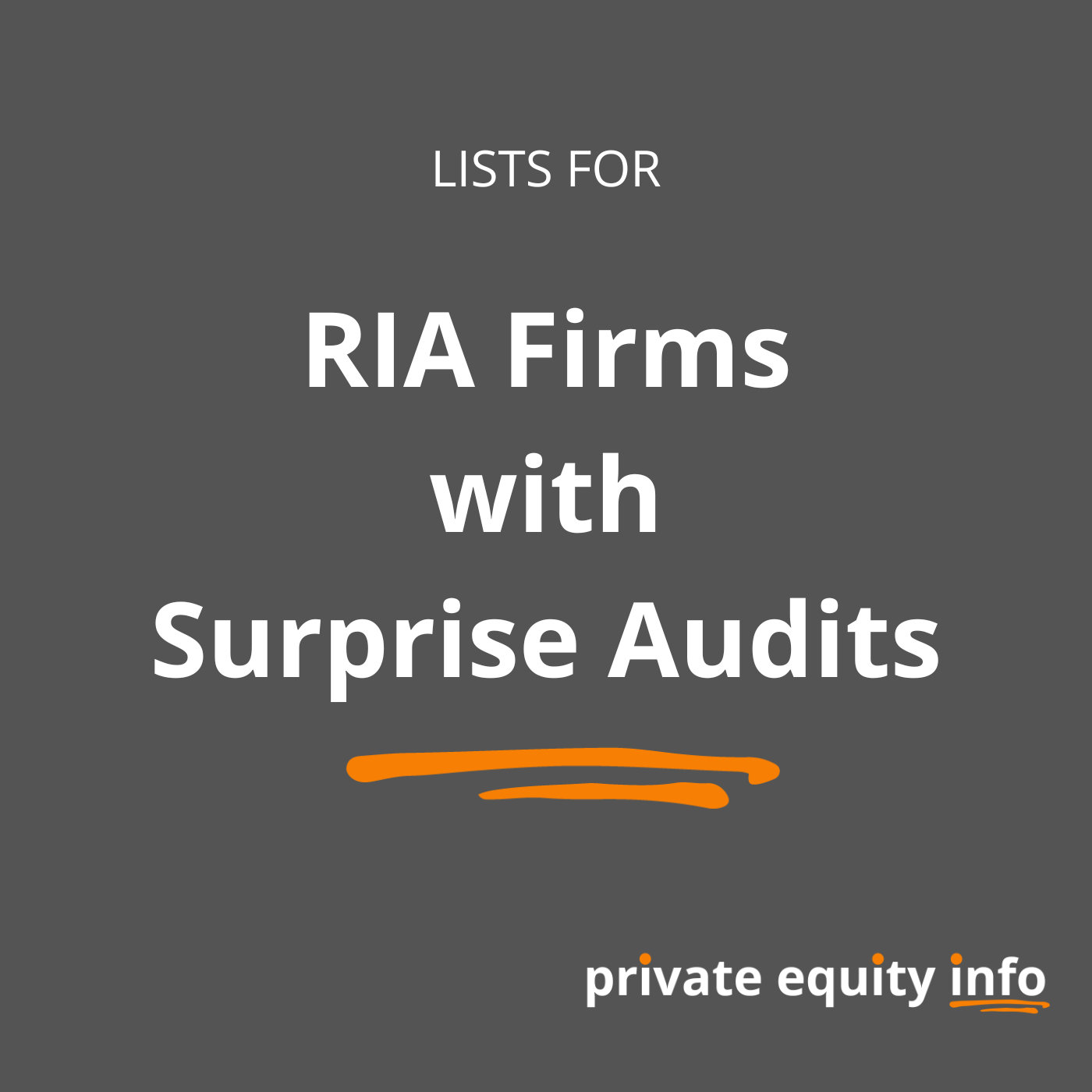 List of RIA Firms undergoing Surprise Audits and Their Accounting Firms